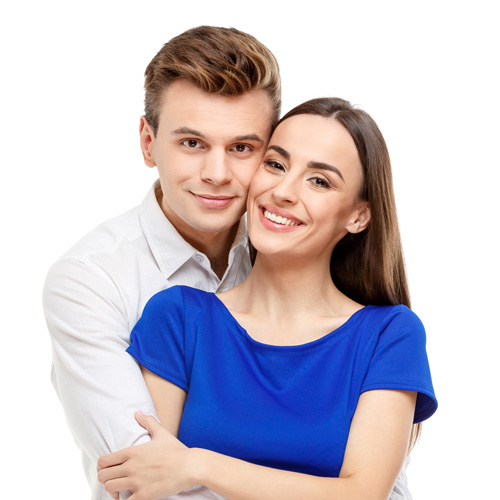 loving happy young couple smiling